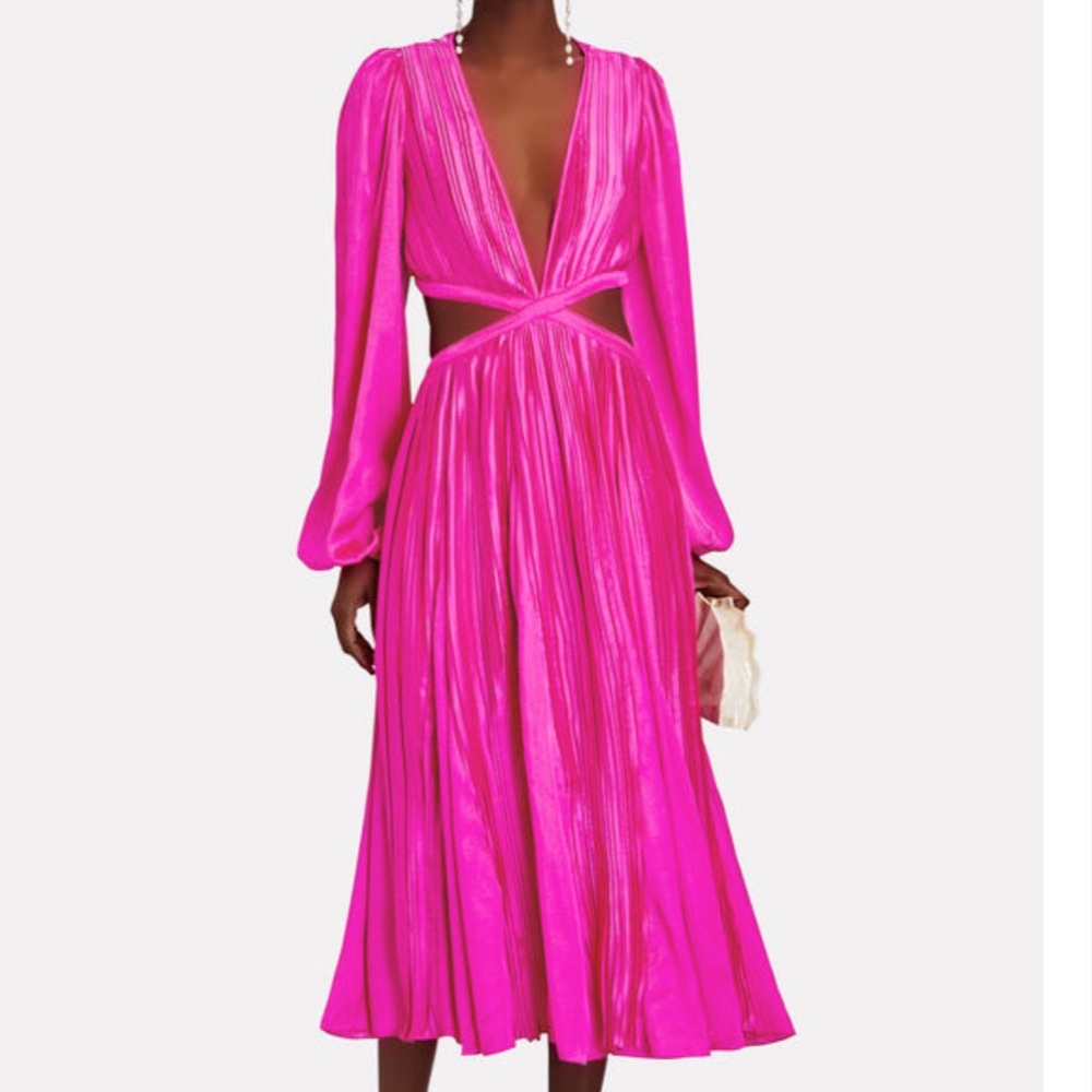 ROCOCO SAND
Cassi Cut-Out Satin Maxi Dress